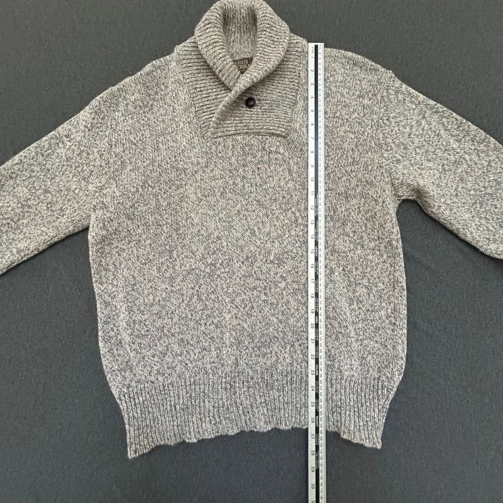 Vintage High Sierra Mervyn's Sweater Mens XL Wool USA Shawl Collar Gray Flecked